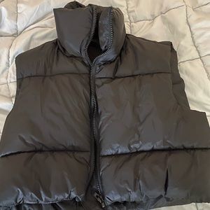 Black Puffer Vest adjustable